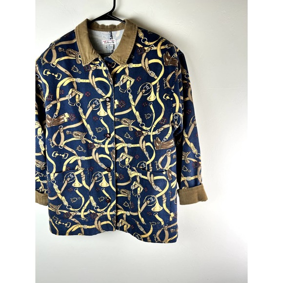 Talbot Equestrian print jacket Size Medium - Picture 3 of 6